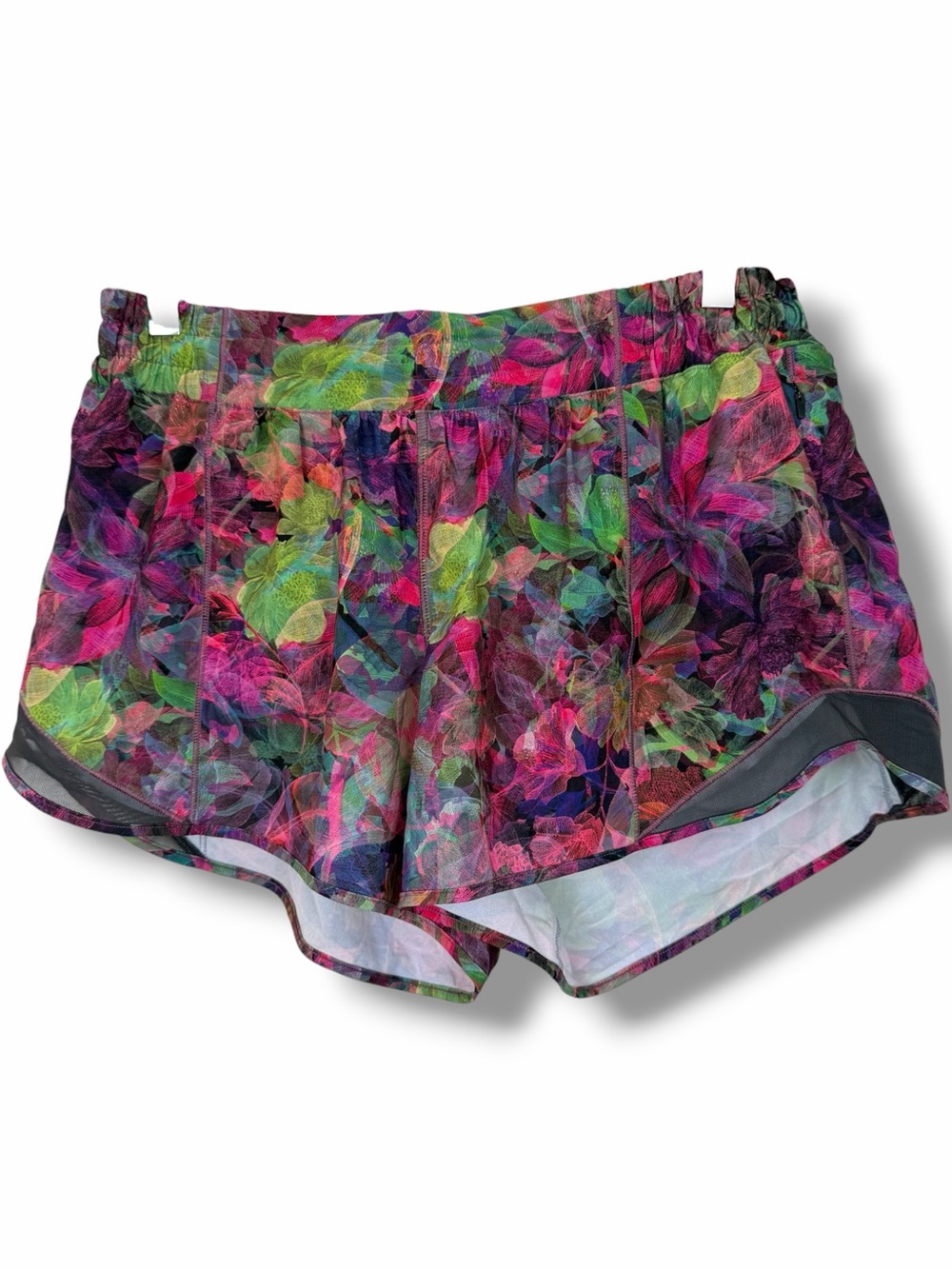 lululemon Hotty Hot Low Rise Shorts 4” Vivid Floral Tone Multi Grey VFTM size 12 - Picture 6 of 10